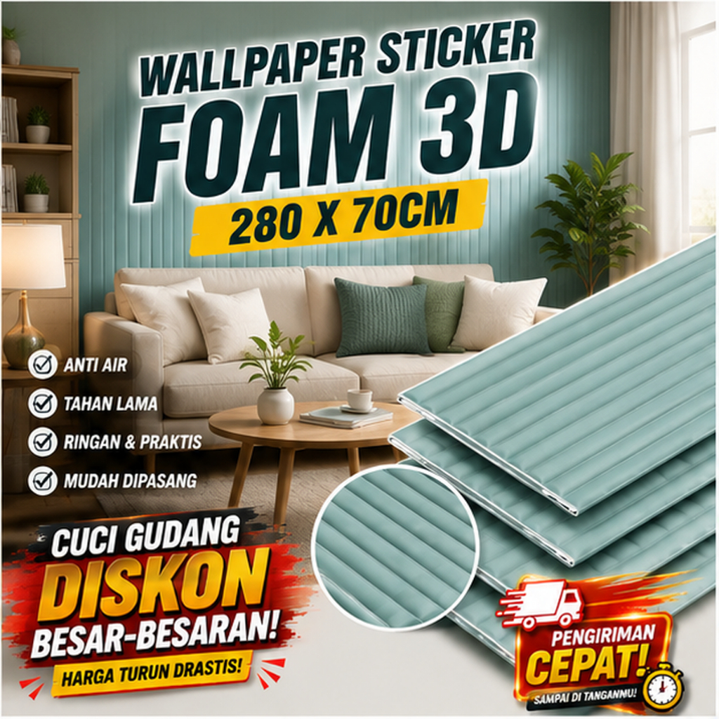Jual Wallpaper Sticker Dinding, Foam 3D, 70x70CM, Panel Busa, Anti Air ...