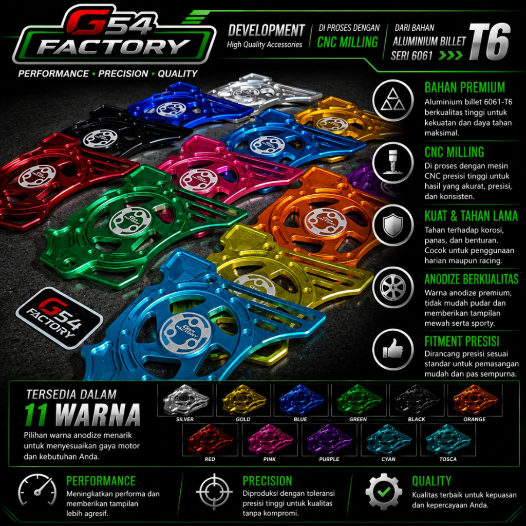 Jual Tutup gear depan KPH full cnc, Cover gear depan cnc supra x 125 ...