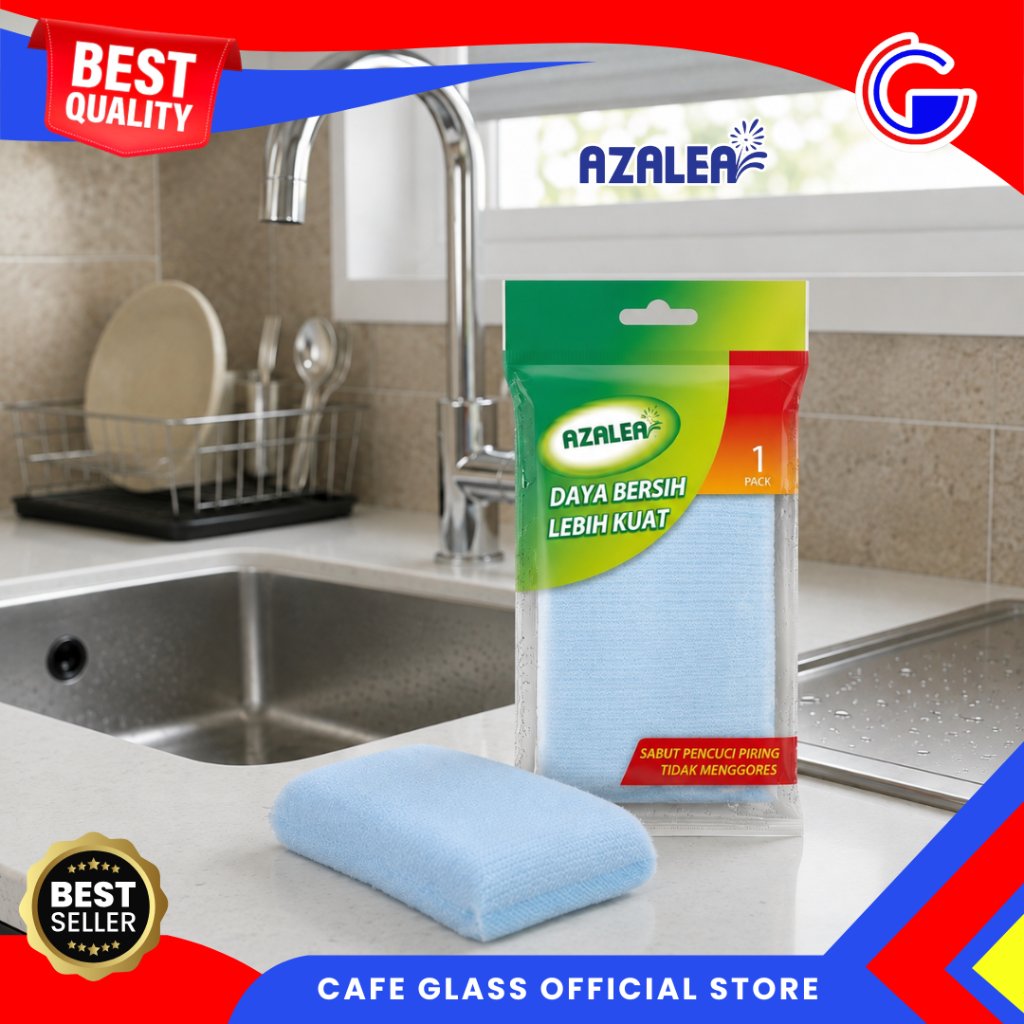 Spons Sabut Cuci Piring Anti Gores - Sabut Pembersih Dapur Peralatan Masak - Spons Kain 60603 Azalea -Mesm Scourer