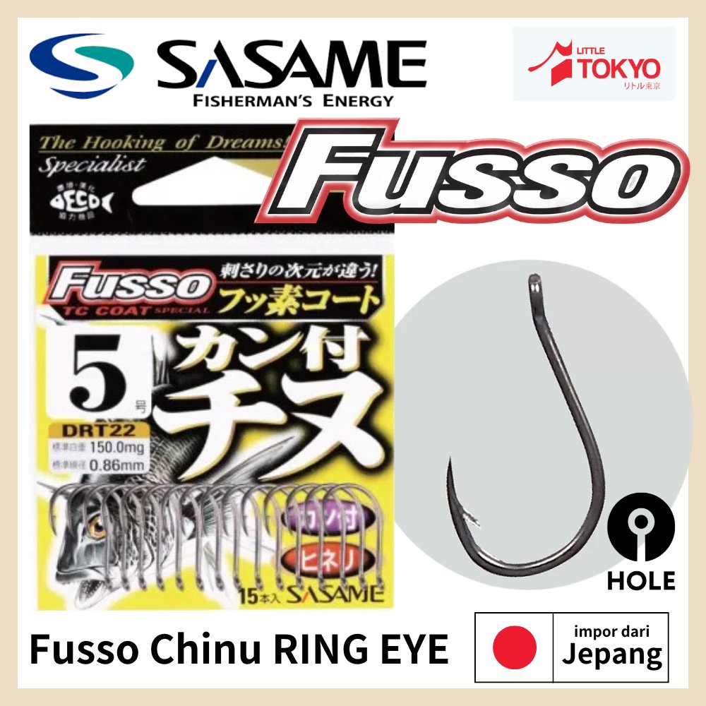 Mata Kail Pancing Sasame Fusso Chinu Ring Eye dengan Lubang Original Japan