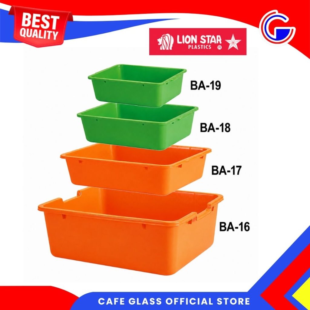 Baskom Plastik Segi Cuci Baju Deluxe - (Ba-16, Ba-17, Ba-18, Ba-19) - Ember Square Basin Rendam Pakaian - Lion Star