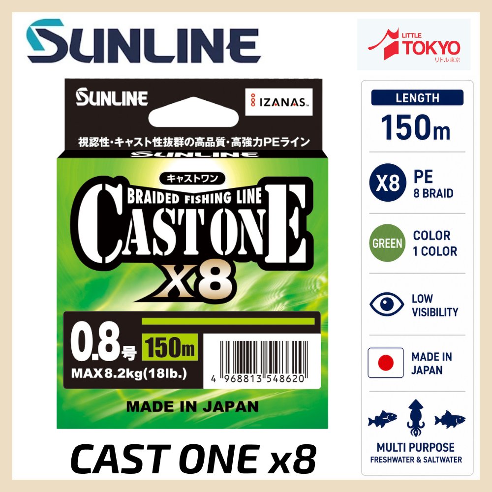 Senar Pancing Suline Cast One x 8 Berkualitas tinggi, kuat, Original Made in Japan