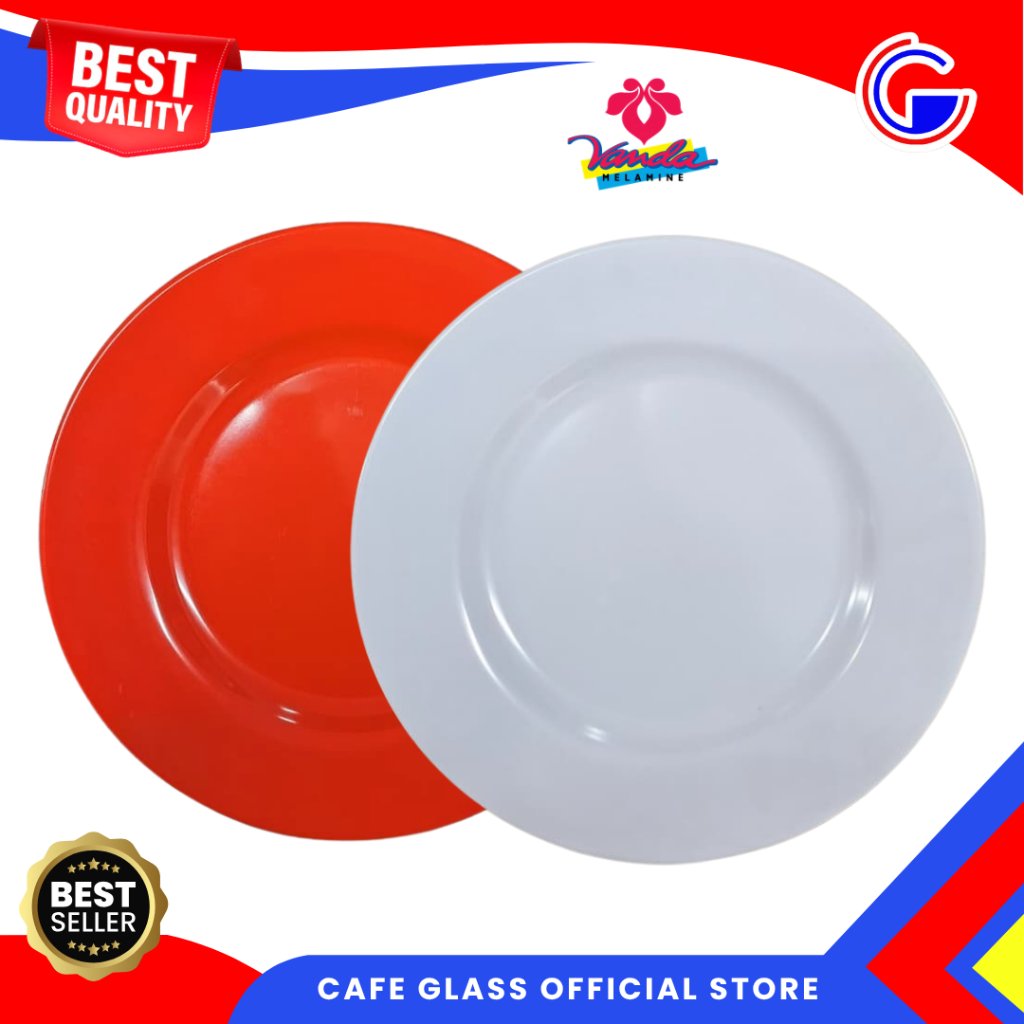 Piring Ceper 13inch Melamin - Piring Sajian Lauk Restoran Cafe Hotel - Piring Datar P-3906 Vanda Anti Pecah
