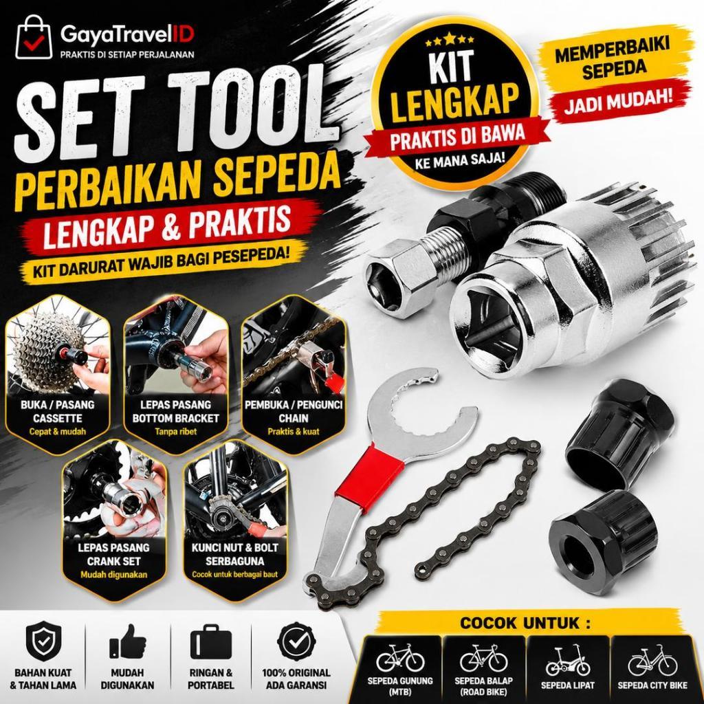 Jual Kunci Sprocket Sepeda 5 in 1 Alat Reparasi Crank Set Multifungsi ...