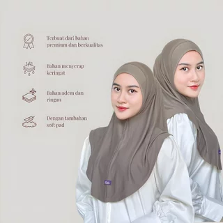 AIDA - Bergo Instan Rayon Mima Bergo Olahraga Non Pet Bahan Kaos Rayon Size M