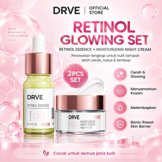 DRVE Retinol Essence + Night Cream Set 2PCS | Serum Retinol Anti Aging Brightening Skincare Mencerahkan Wajah Kusam Melembapkan Kulit Glowing Skin Care Malam Hari