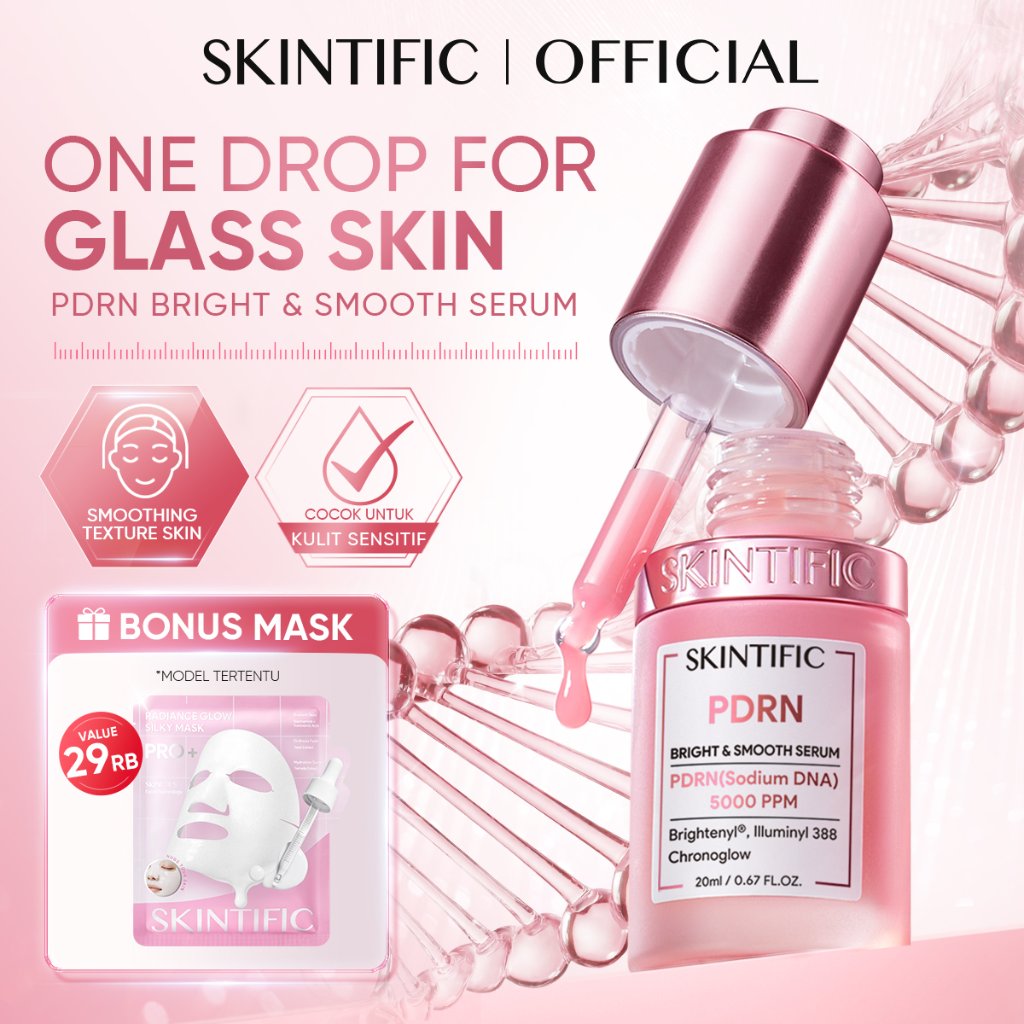 [NEW LAUNCH!]SKINTIFIC - PDRN Bright & Smooth Serum 20ml | High-potency PDRN Accelerates renewal fades dullness fortifies the barrier Mencerahkan Dark Spot Tumpas Komedo anti aging Whitening Brightening anti acne Eksfoliasi skincare