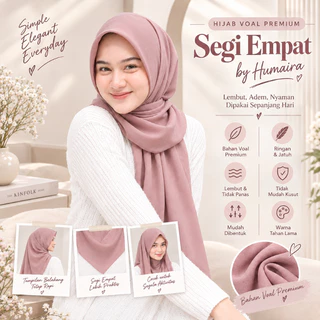 Hijab Paris Voal Premium Segi Empat Polos – Kerudung Paris Jadul Full Warna, Lembut, Ringan & Nyaman Dipakai