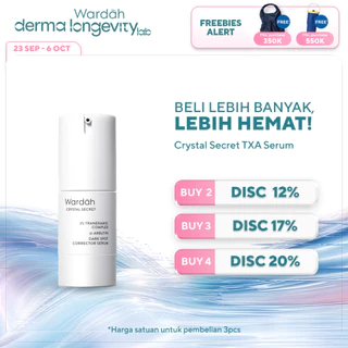 WARDAH CRYSTAL SECRET SERUM NIACINAMIDE Tranexamic Acid TXA + Alpha Arbutin Dark Spot Brightening Serum - Serum Mencerahkan Kurangi Bintik Hitam Bekas Jerawat untuk Semua Jenis Kulit glowing kulit kusam melembabkan - Skincare