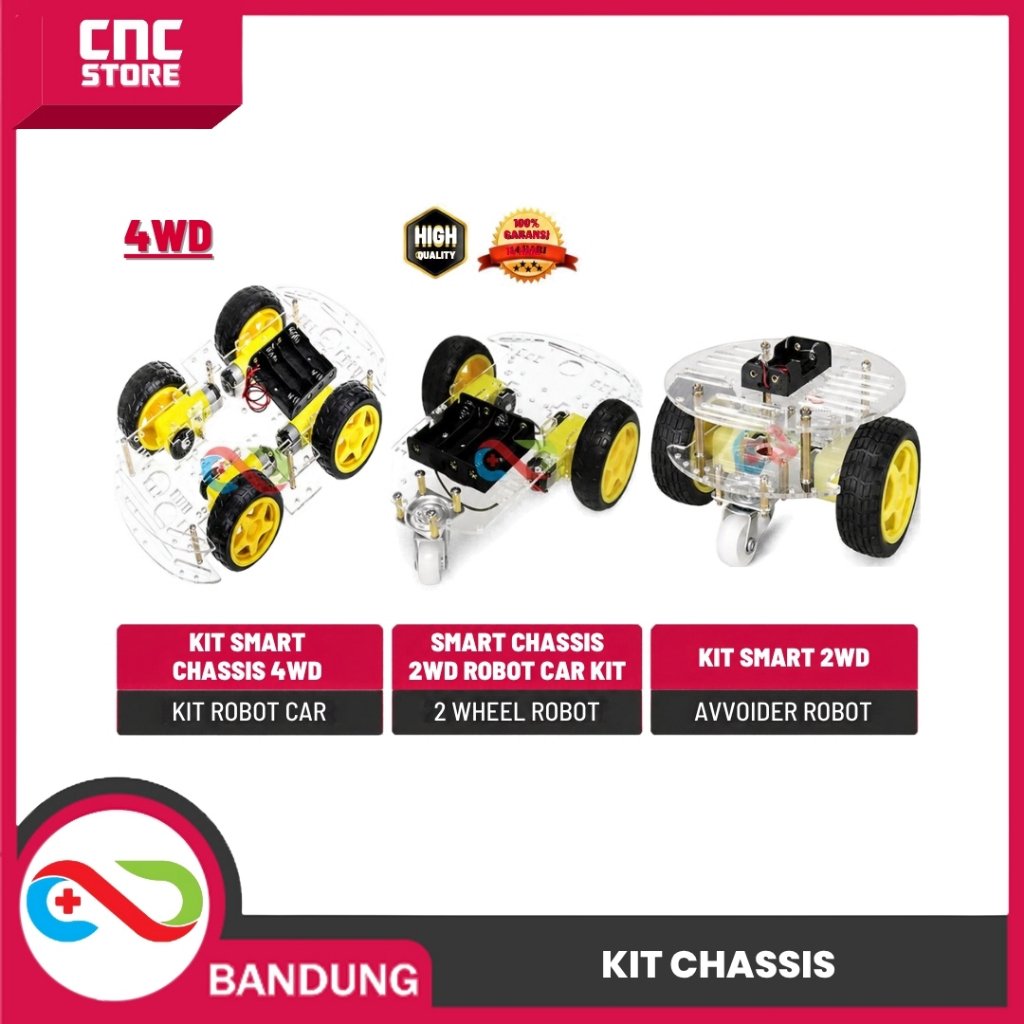 Jual Smart Chassis 2WD, 3WD, 4WD – Robot Car Frame for Arduino / Rangka ...