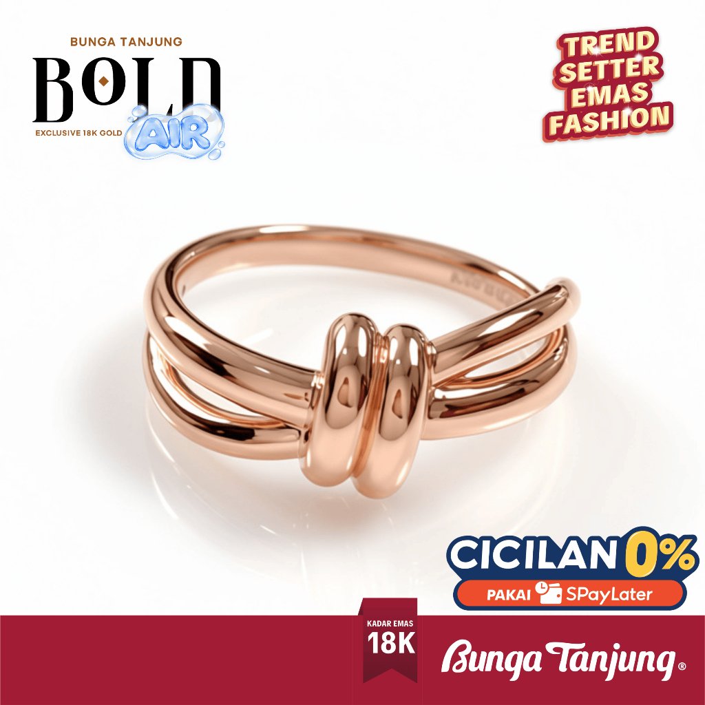 Jual CINCIN FLARE SIMPUL BOLD AIR - EMAS 18K - BUNGA TANJUNG GOLD ...