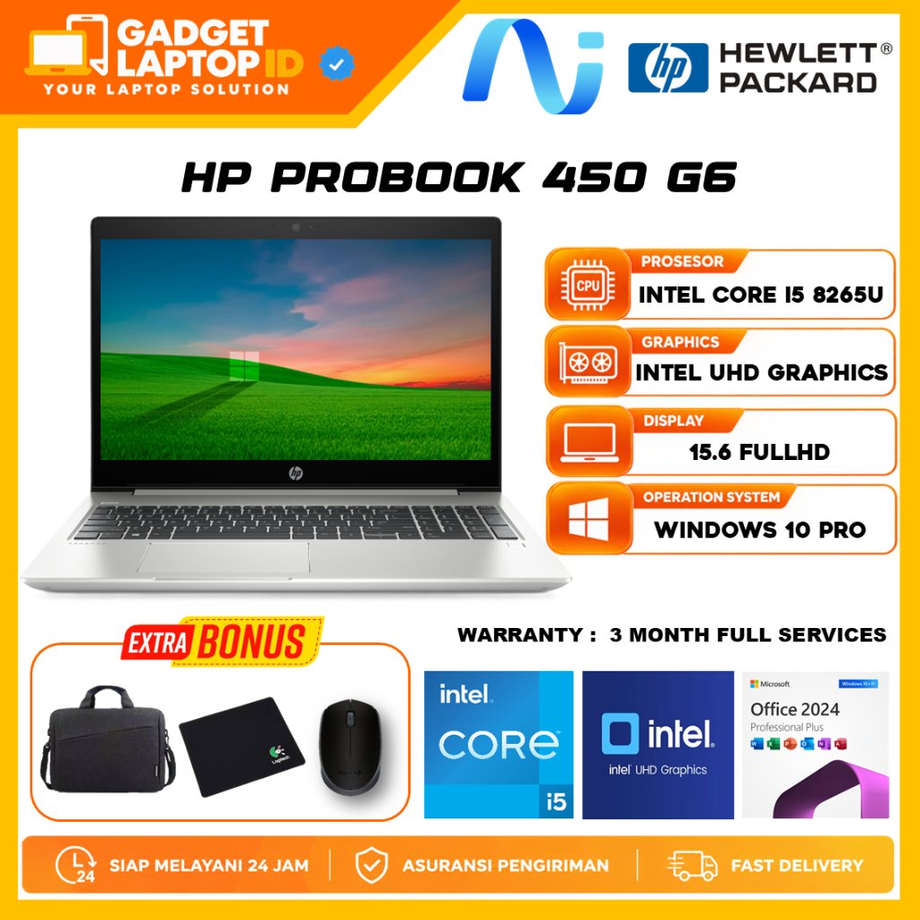 Jual Laptop HP Probook 450 G6 Intel Core i5 8265U 16GB RAM 32GB 1TB SSD ...