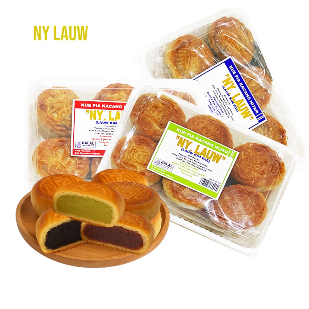 Jual Kue Pia Ny Lauw 3 Varian Rasa Halal 400gr isi 12pcs Pia Kacang ...
