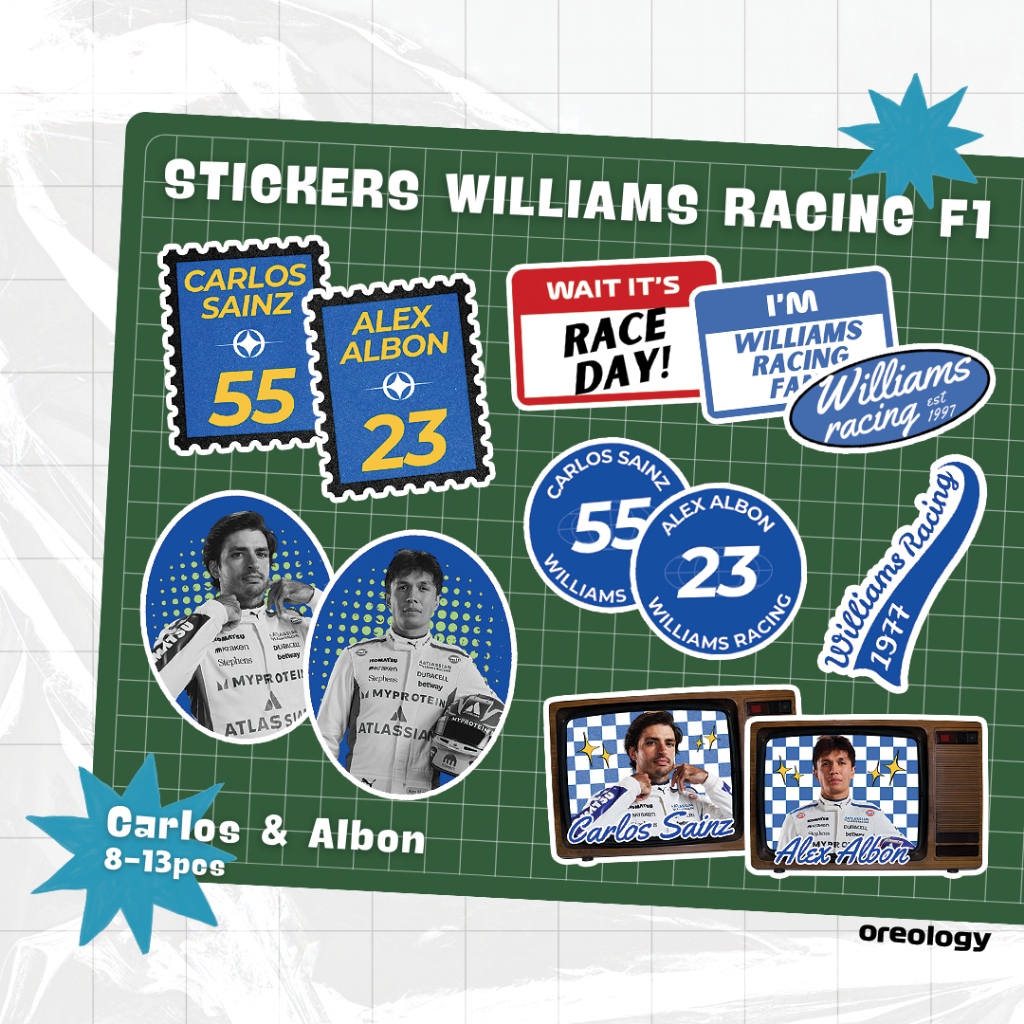 Jual STICKER PACK WILLIAMS RACING F1 STIKER GLOSSY STIKER FANMADE ...