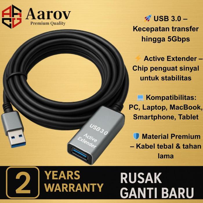Jual extension extend kabel usb 3.0 sambungan active extender cable ...