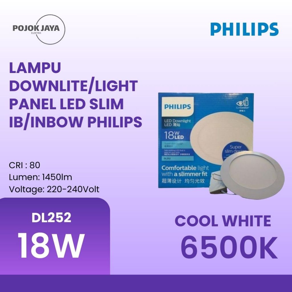 Jual Lampu Downlite/Light Panel LED Slim DL252 18w IB/InBow Philips ...