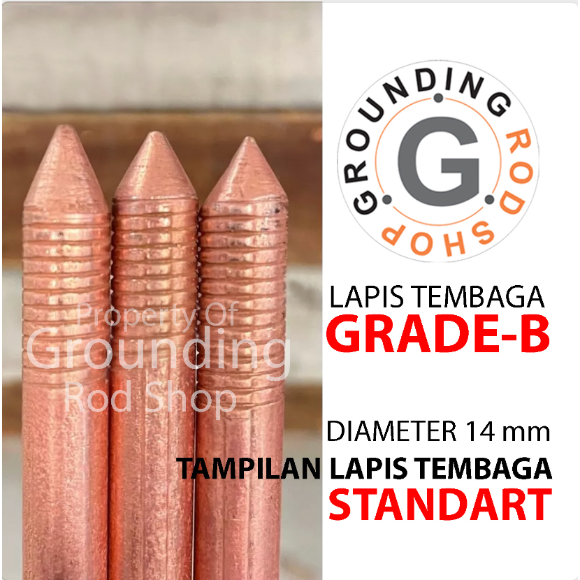 Jual Rod Bonded 5/8 x 2 Meter Bahan Lapis Tembaga / Stik Rod Grounding ...