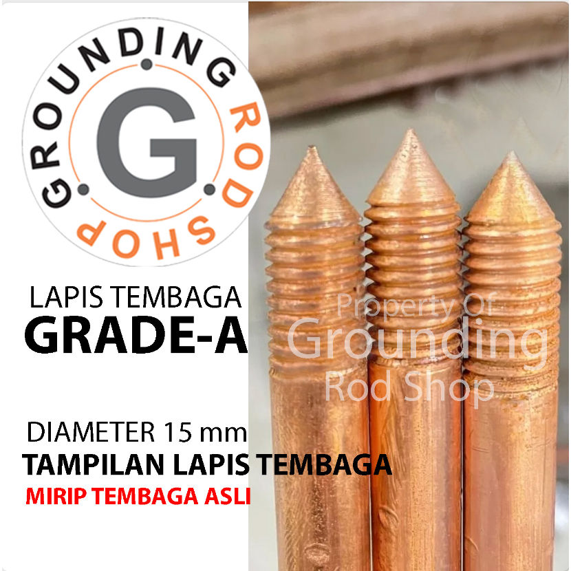 Jual Rod Bonded 5/8 x 2 Meter Bahan Lapis Tembaga / Stik Rod Grounding ...