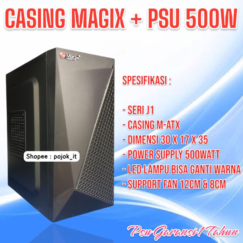 Jual Casing Magix Series J1 + Psu 500Watt | Shopee Indonesia