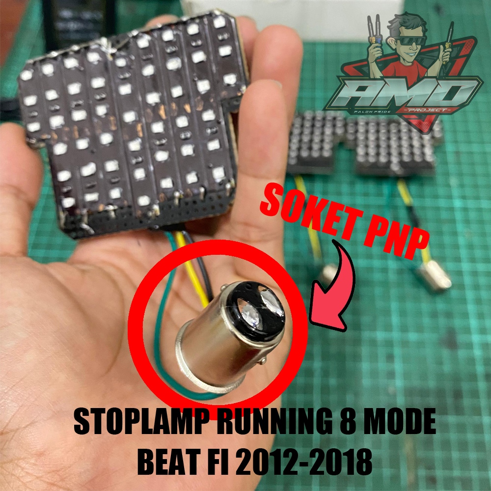 Jual Stoplamp Running Custom Beat FI 8 Mode Sudah Soket PNP 12v Wajib ...