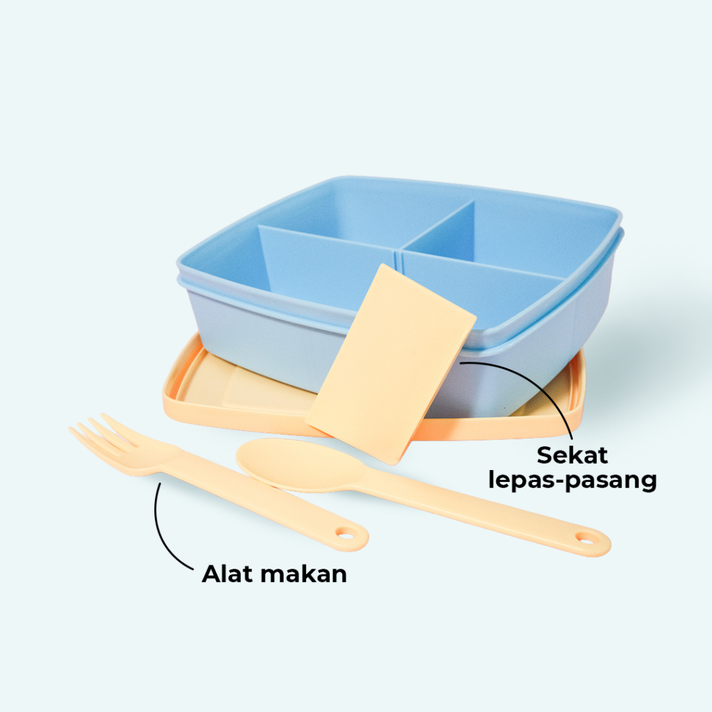 Takaware - NomNom Kotak Makan Lunchbox Dengan 4 Sekat - 1000ml
