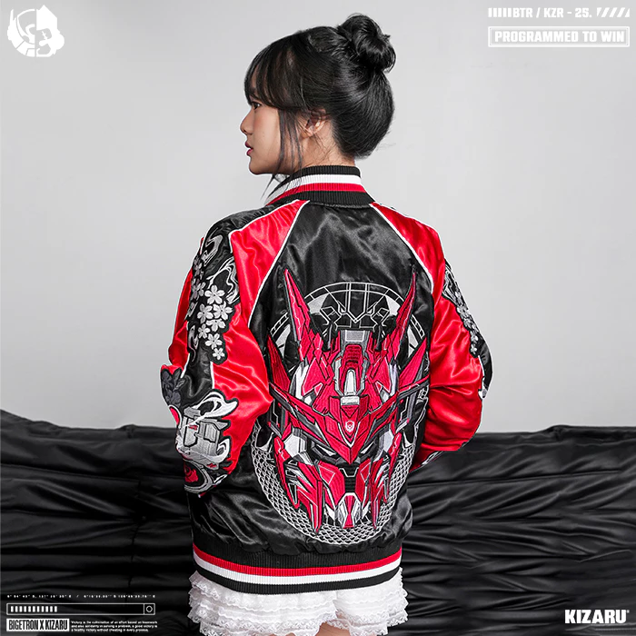 KIZARU X BIGETRON Jaket Sukajan Hitam Inferno - Gaya Trendy dan Nyaman untuk Penampilan Keren!