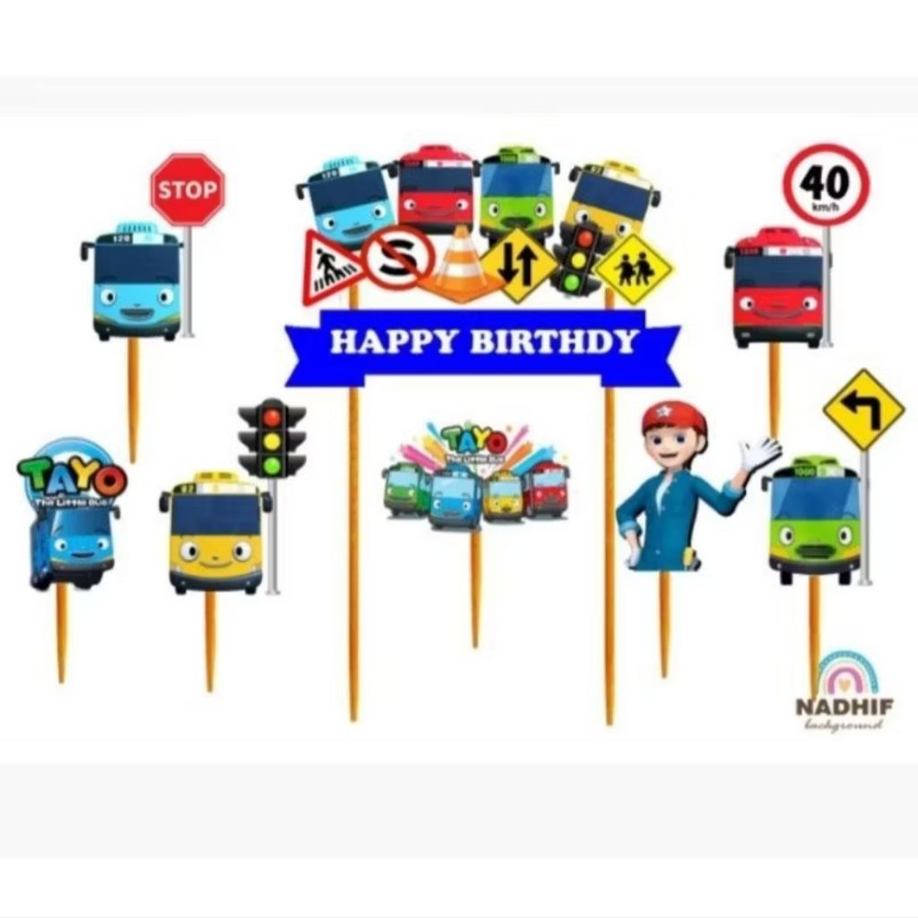 Jual Topper tayo / topper cake / topper happy birthday / topper ...