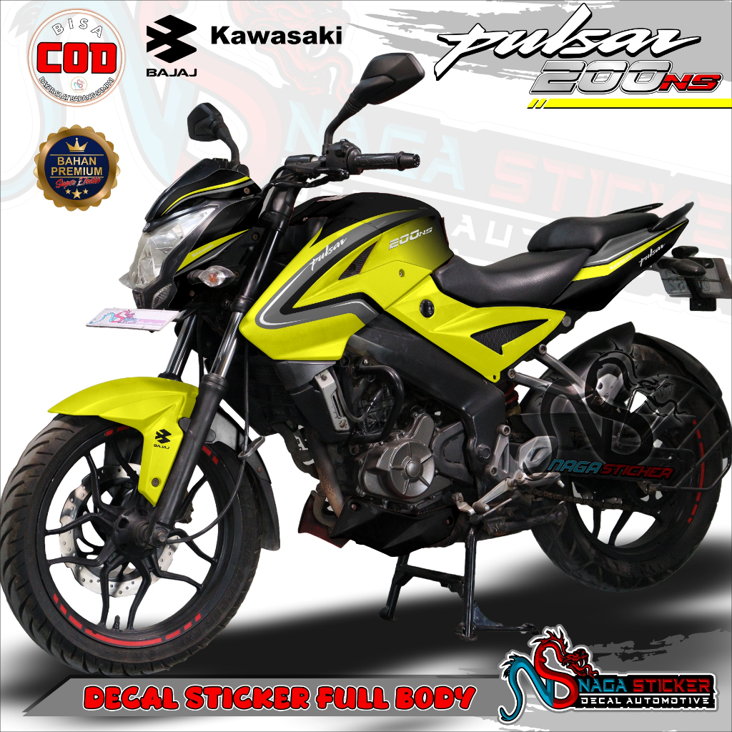 Jual Bisa COD Decal Sticker Full Body Kawasaki bajaj Pulsar NS200 ...