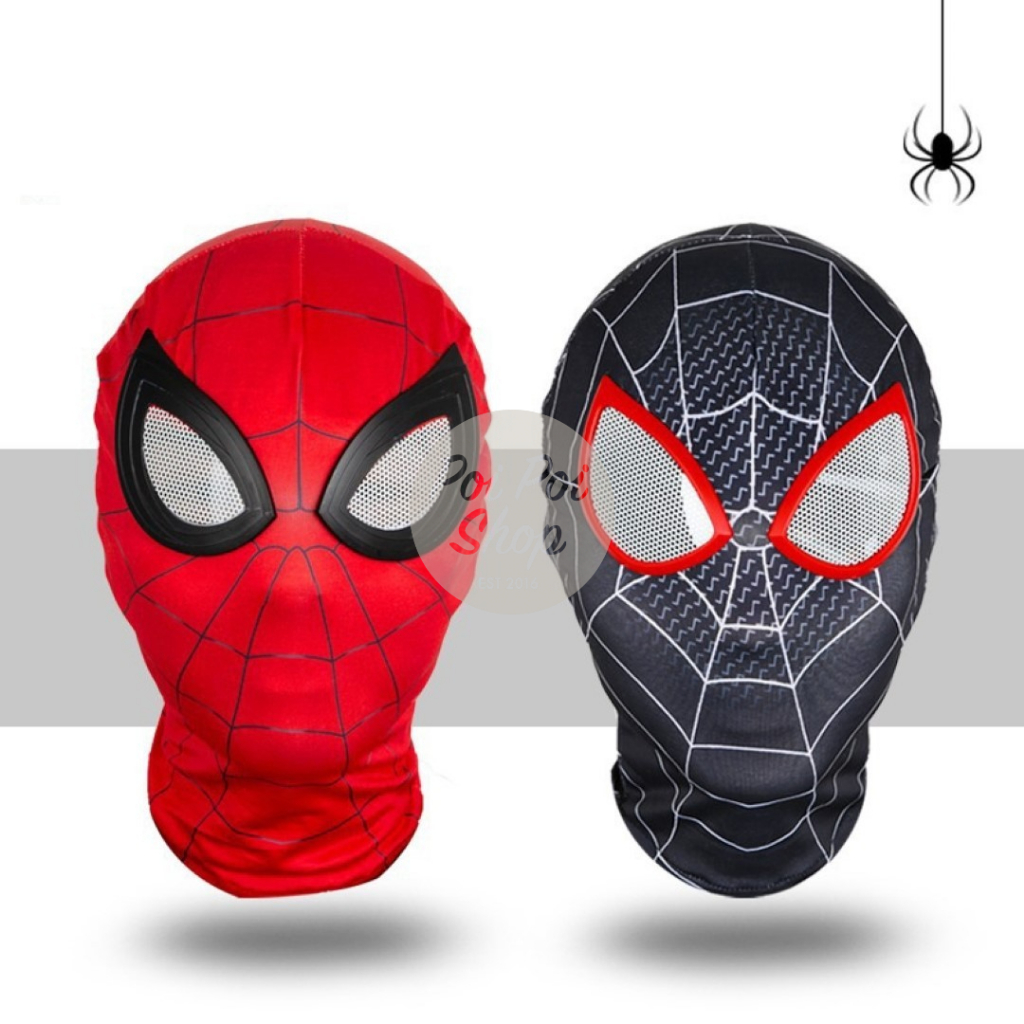 Jual Topeng Mask Spiderman Headgear Chin Control Kostum Spider Merah ...
