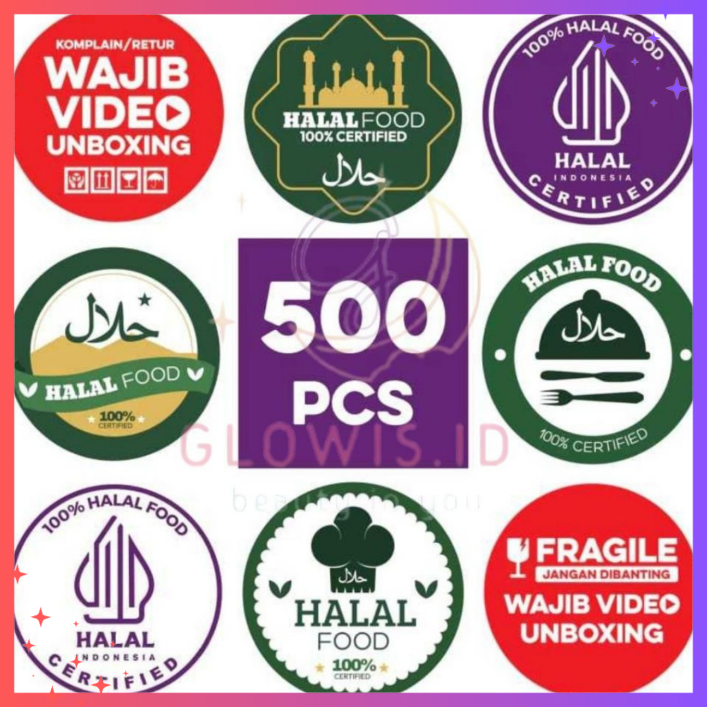 Jual 500 Pcs Stiker HALAL WAJIB Sticker Label Bulat untuk bungkusan ...