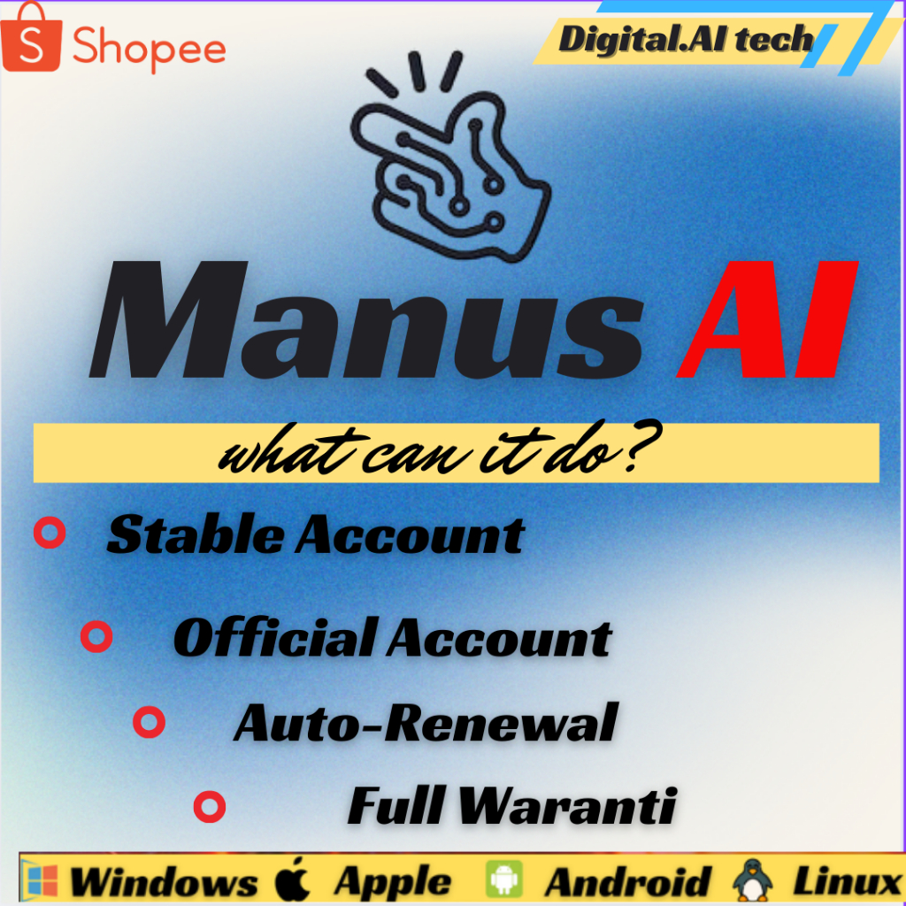 Jual Manus AI [ private account } The General AI agent | Shopee Indonesia