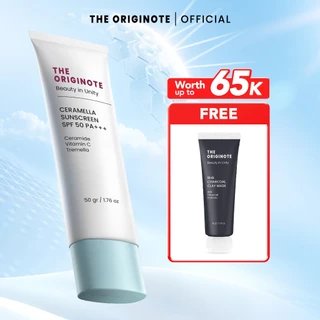 The Originote Ceramella Sunscreen SPF 50 PA+++ | Sunscreen Skin Barrier Protection Ceramide Vitamin C Physical Sunscreen Melindungi Kulit Dari Sinar UV UVA UVB Ringan Tidak Lengket Aman Untuk Semua Jenis Kulit Skincare Sunscreen Terbaik