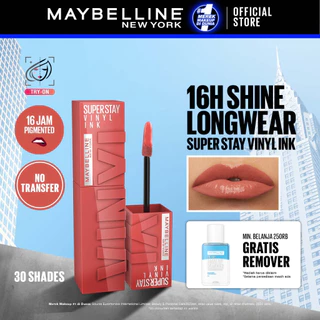 MAYBELLINE OFFICIAL Superstay Vinyl Ink 4.2 ml - Shiny Pigmented Liquid Lipstik Lipstick Make Up Lipcream Longlasting Waterproof Tahan Lama 16 Jam Lipstik Lipgloss Lipbalm Liptint