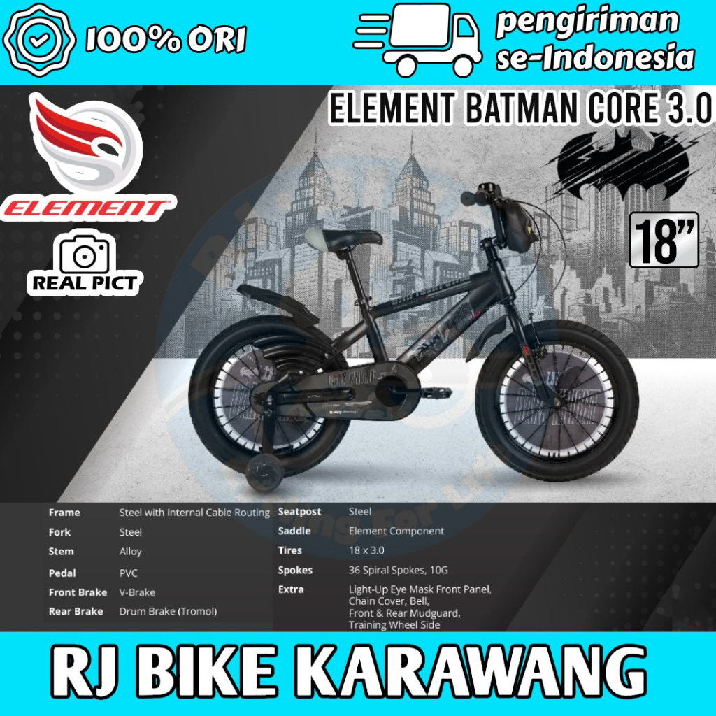 Jual BATMAN CORE 3.0 Sepeda Anak BMX 12 -16 -18 ELEMENT LICENSED Anak ...