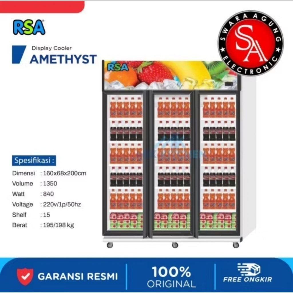 Jual Kulkas Showcase 3 Pintu 1350 Liter RSA Type : Amethyst ( Medan ...