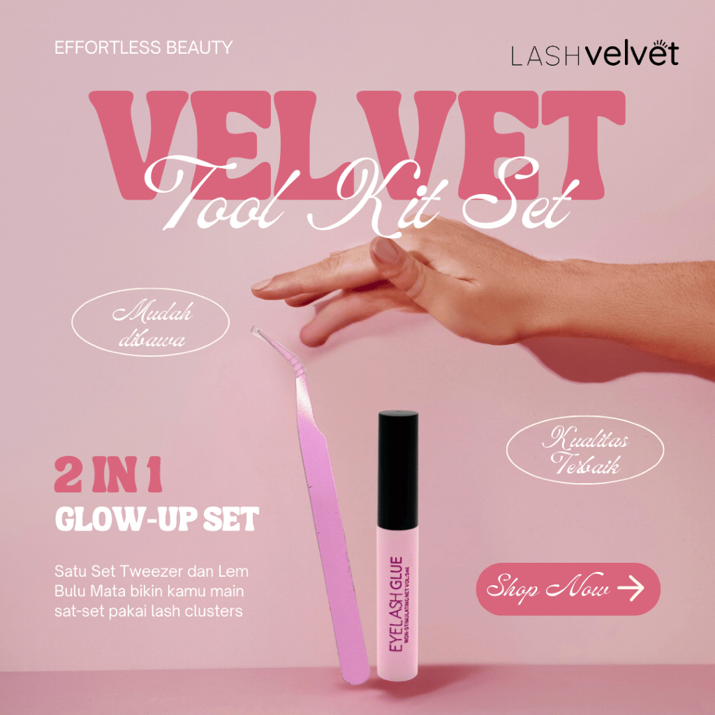 Jual Velvet Lash 2in1 Tool Kit Tweezer dan Lash Bond atau Lash Glue ...