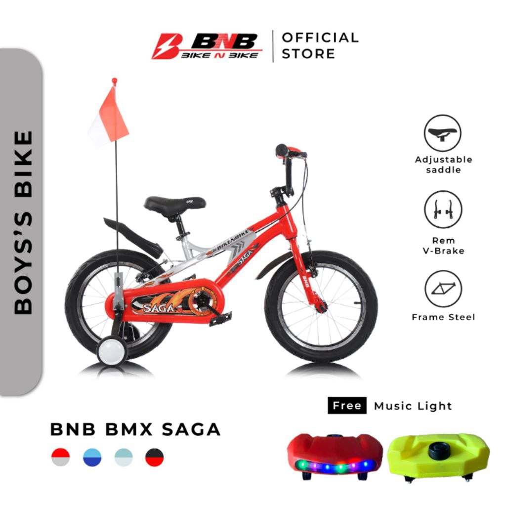 Jual SEPEDA BMX ANAK LAKI LAKI 12 16 18 INCH BNB SAGA BAN 2.5 / BNB ...