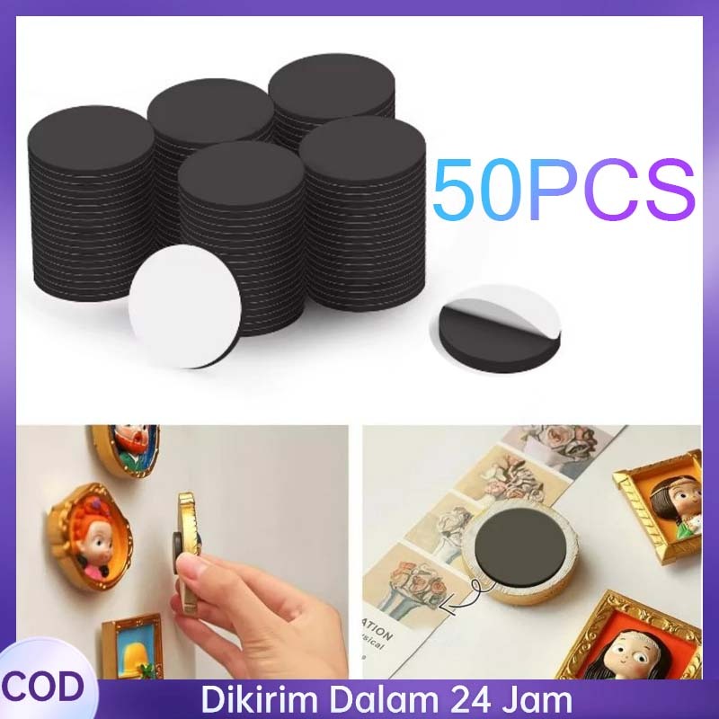 Jual 50 Pcs Magnet Kulkas Bulat Stiker Name Tag 20mm - Magnet Adhesive ...