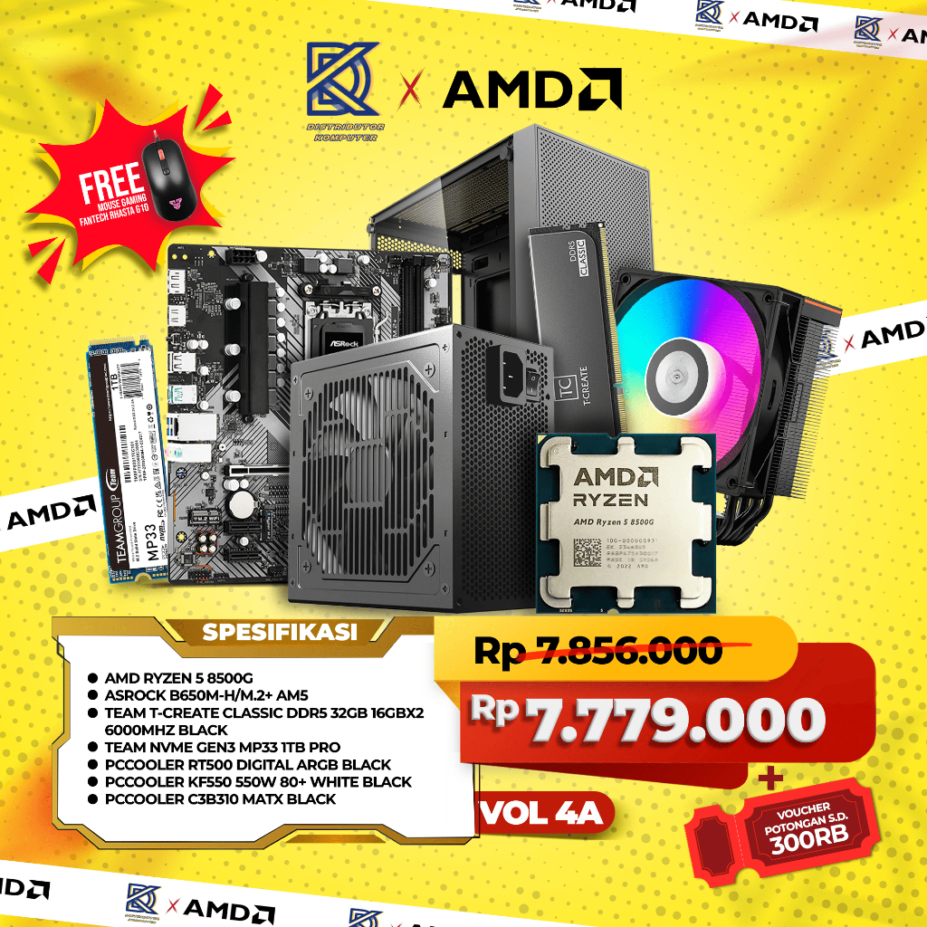 Jual PC SET DK X AMD VOL 4A - PC RAKITAN AMD RYZEN 5 8500G | B650M ...