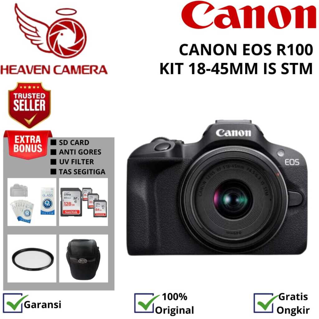 Jual CANON EOS R100 KIT RF-S 18-45MM / CANON R100 KIT 18-45MM / CANON ...