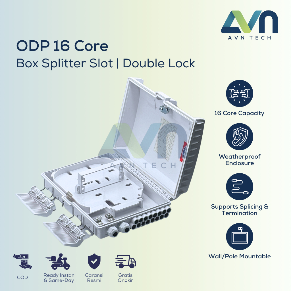 Jual ODP 16 Core Optical Distribution Point Box Kosongan Putih Tiang FO ...