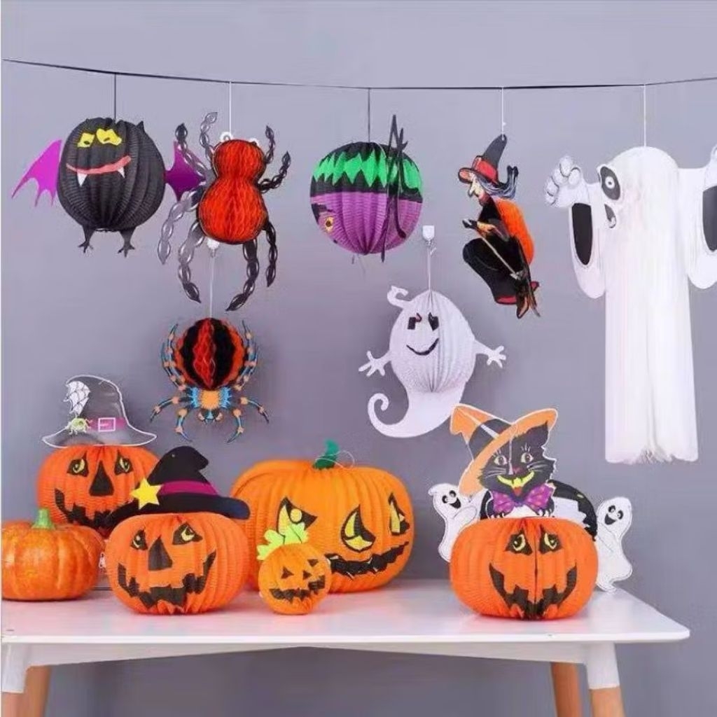 Jual MS | Hiasan kertas labu halloween party / pampion gantung pumpkin ...
