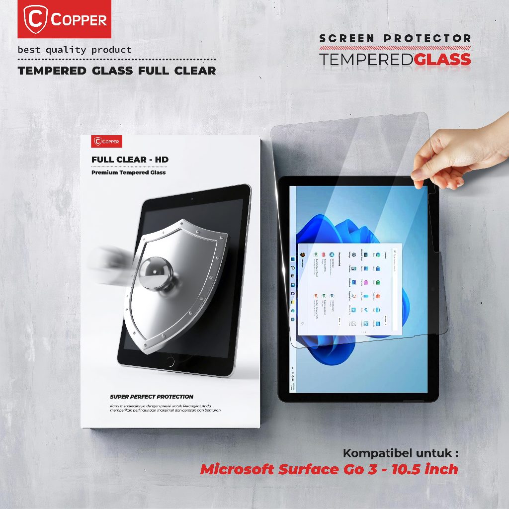 Jual COPPER For Microsoft Surface Go 3 (10,5 inch ) - Tempered Glass ...