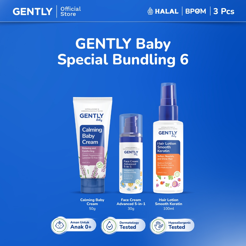 Jual GENTLY Baby Special Bundling 6 | Paket Calming Baby Cream 50 g ...