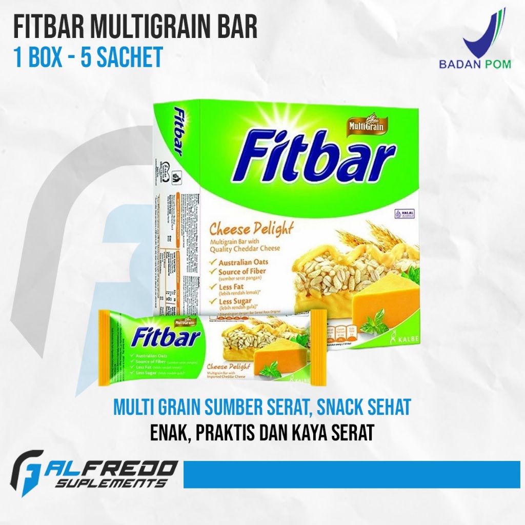 Jual FITBAR Multigrain Protein Bar 1 Box Isi 5 Pcs Snack Sehat Bar ...