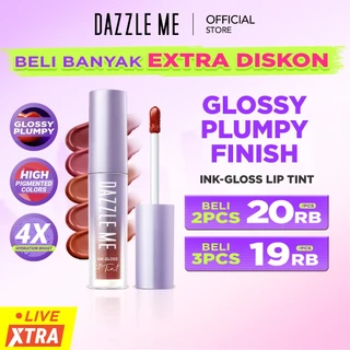 [MUST HAVE] DAZZLE ME Ink-Gloss - Lip Tint Lip Gloss Tahan Lama Glossy dan Plumpy Finish Waterproof Stained High Pigmented