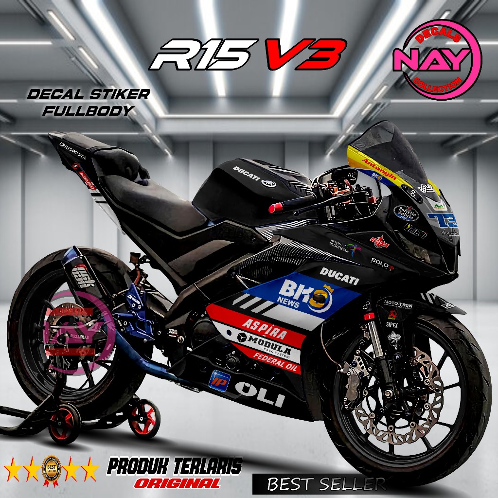 Jual Decal Stiker Yamaha R15 V3 Fullbody High Quality / Stiker MOTOR ...