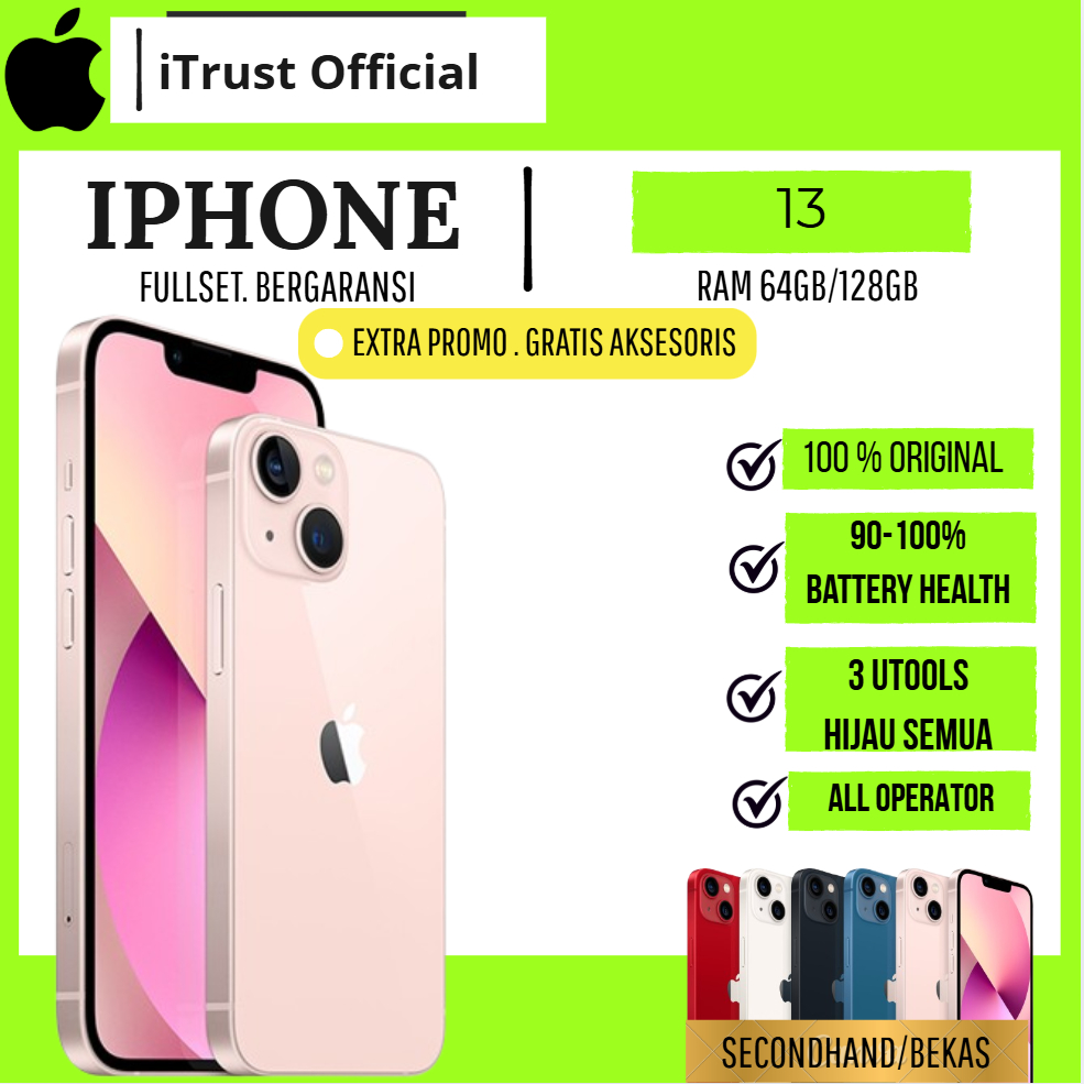 Jual IP 13 128GB 256GB SECOND FULLSET ORIGINAL MULUS NORMAL NO MINUS ...