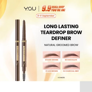 YOU Teardrop Brow Definer Pensil Alis Waterproof Pigmented Tahan Lama Makeup Mata