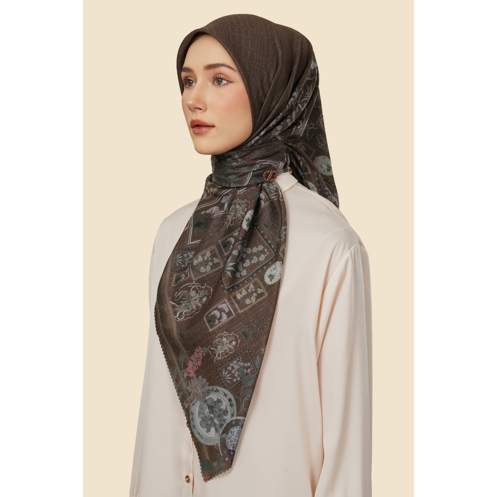 ZYTADELIA Naura Scraves Series Printed Scarf Hijab Segi Empat Hijab Aire Voile Hijab Premium Hijab Motif
